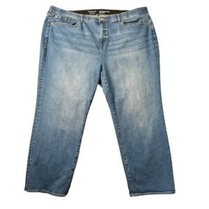 Torrid High Rise‎ Baggy Straight Jeans Plus Size 24R Blue Denim Stretch